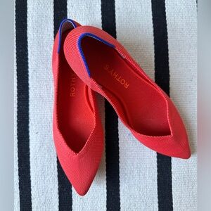 Rothy’s “The Point” flats in Papaya